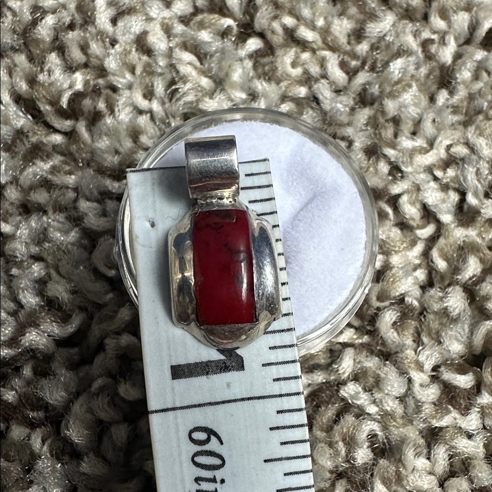 Red jasper 925 Sterling Silver Oval Shape Pendant - Picture 6 of 6
